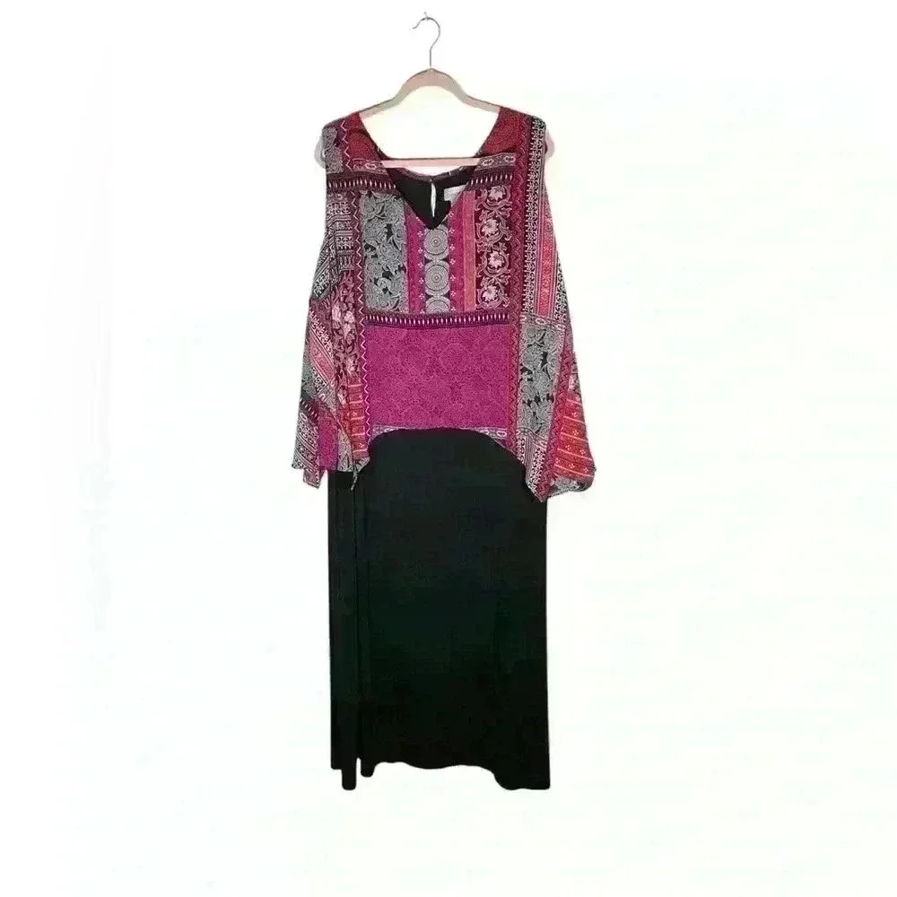 Catherine’s Size 4X 30/32 pink and black dress